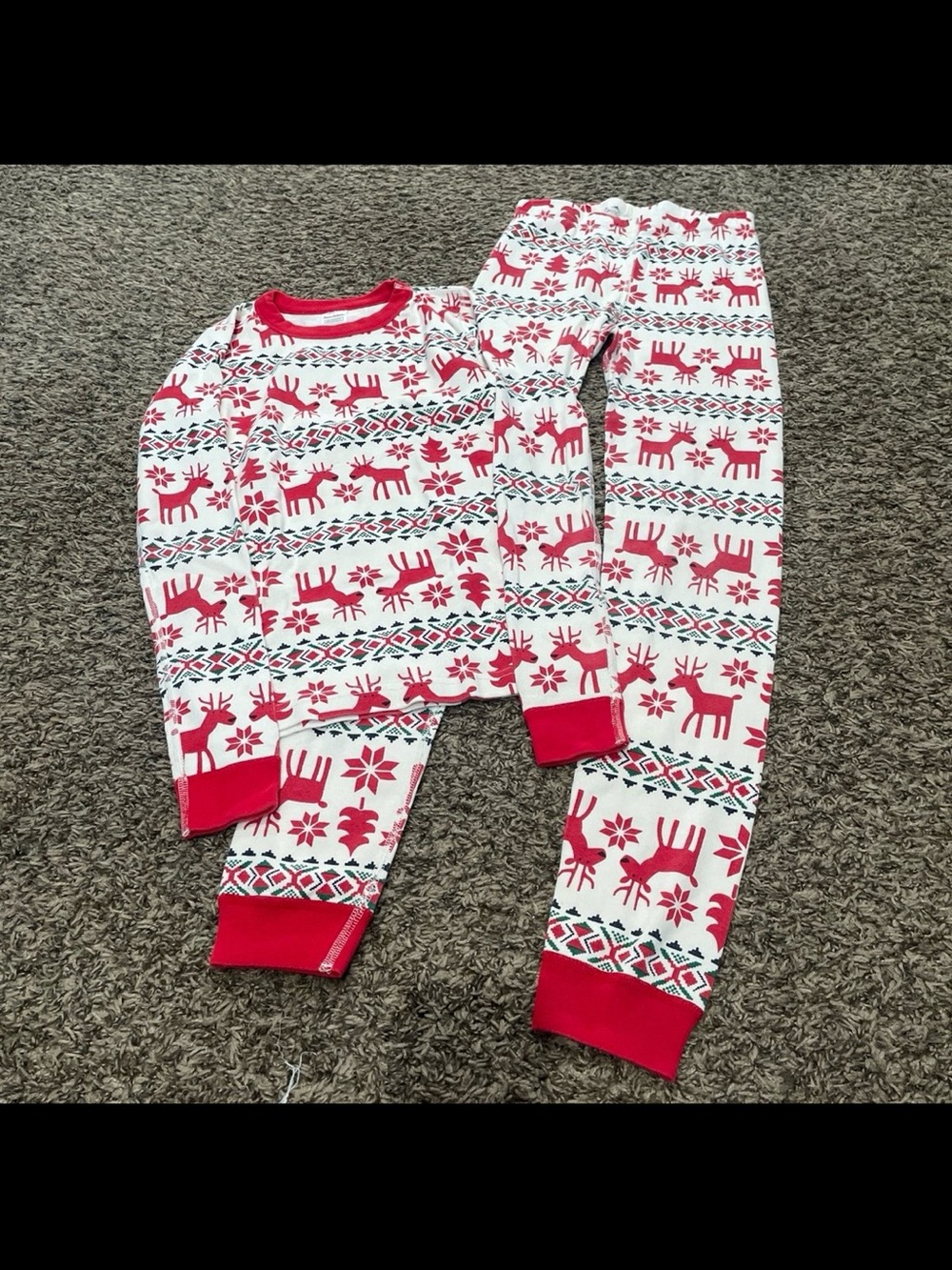 Hanna Andersson Deer holiday pajama set kids size 14